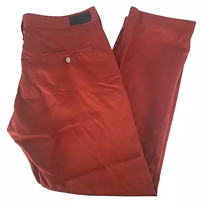 Edwin Chinos Jeans Mens W32 L28 (33) Dark Red 55 Chino 100% Cotton Straight • £19.99