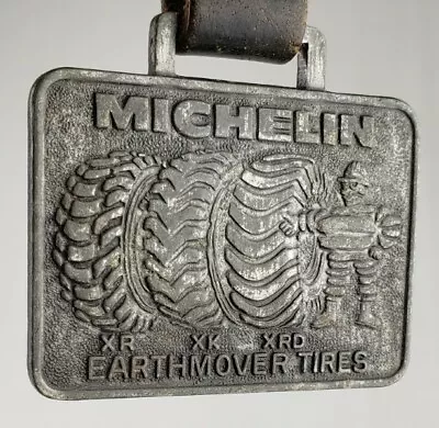 Vintage Michelin Tire Corporation Advertising Pocket Watch Fob Gas Oil Can Sign • $39.95