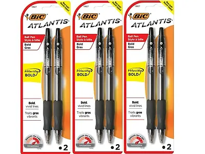 £13.78 • Buy BIC Atlantis Original Retractable Ball Pen, Medium Point (1.6 Mm), 6-Count Black