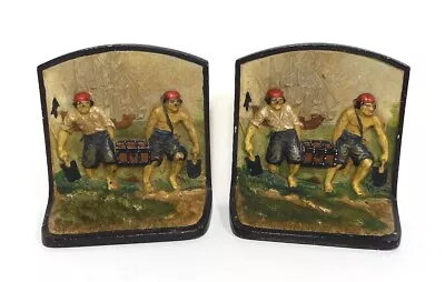 Antique Hubley Painted Castiron Pirate Bookends  • $74.99