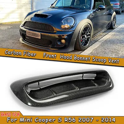 Carbon Fiber Front Air Flow Hood Scoop Bonnet Vent For Mini Cooper S R56 2007-14 • $105.65