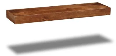 Solid Mango Wood Dakota Medium Floating Shelf New Indian Furniture  • £64.95