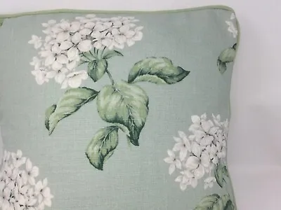 2 X16  Laura Ashley Heligan Eau De Nil Green Hydrangea Cushion Cover Piped - Zip • £79.98