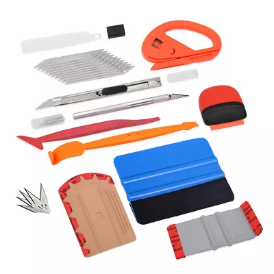 Car Wrapping Kit Vinyl Squeegee Felt Knife & Blade Application Tools US SHIP • $12.30