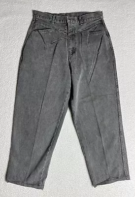 Vintage Gitano Jeans Womens Size 12 Black 28x22 Hemmed High Waist Rise Tapered • $16.95