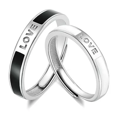 Matching Couple Rings His And Hers Wedding Ring Sets 925 Sterling Silver Rin... • $41.56