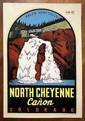 Original Vintage NORTH CHEYENNE CANON Colorado TRAVEL Water DECAL Helen Hunt • $22.49