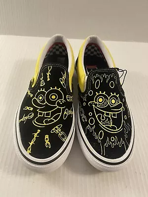 Vans SpongeBob Squarepants Gigliotti Mens Size 7 Slip On Shoe Pre-owned Yellow • $29.99