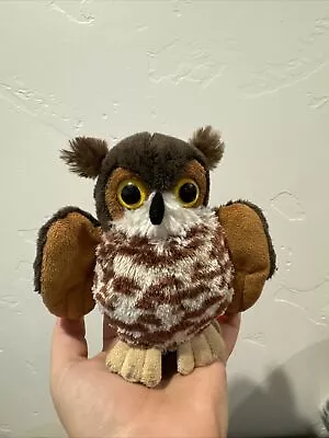 Wild Republic Great Horned Owl 6  Baby Plush Stuffed Animal Realistic Brown • $7.99