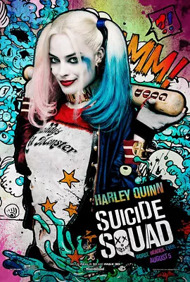 UNFRAMED Suicide Squad Harley Quinn Movie Poster Prints Canvas Print Decor B • $16.99