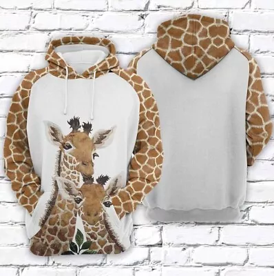 Giraffe Family Hoodie Giraffe Hoodie Giraffe 3D Hoodie Giraffe Pullover Gira • $48.18