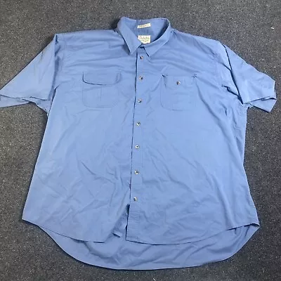 Cabela’s Soft Canvas Trail Men’s 4xlt Blue Casual/Fishing Short Sleeve Shirt • $19.69