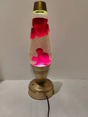 VINTAGE Underwriters Laboratories Red Lava Lamp Gold Base Made In USA E 40250 • $165