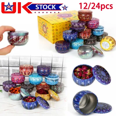 12/24x Candle Tins 2.5 Oz Candle Containers With Lids Candle Jars For DIY Making • £11.39