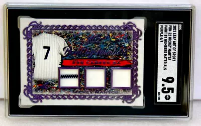 2021 Leaf Art Of Sport #PBN-22 Micky Mantle Paint By Number Material 4/4 SGC 9.5 • $249.99