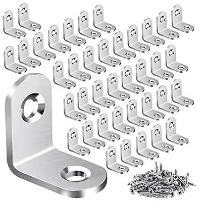 40PCS L Bracket Corner Brace Small L Brackets For Wood Metal Corner Bracket S • $8.82