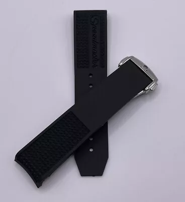 New Generic 22mm Black Rubber Band Strap To Fit Omega Speedmaster Racing Watch • $145.62