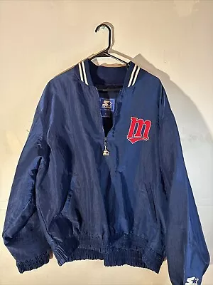 Vintage Minnesota Twins Starter Jacket 1/4 Zip Made In USA Size XL • $52.99