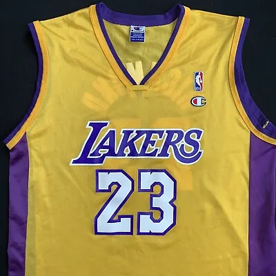 Rare Vintage Champion Mitch Richmond Los Angeles Lakers #23 Gold Jersey 40 Men M • $119.99