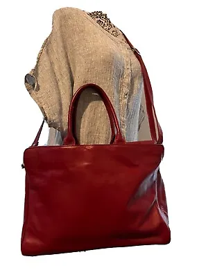 Visconti Womens Leather Shoulder Messenger Handbag X Large Bag Red • $59.99