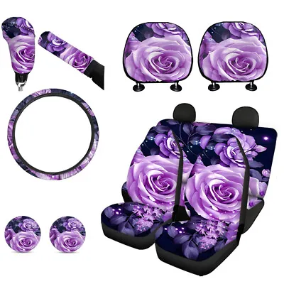 9 Pcs Car Seat Cover Accessories Full Steering Wheel Cover Coaster Holder Ladies • $73.99