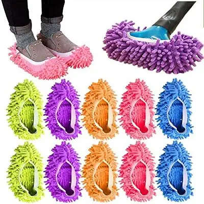 5 Pairs/10Pcs Mop Slippers For Floor Cleaning Washable Microfiber Shoe Covers • $22.74