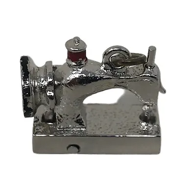 VTG Enameled Sewing Machine Charm For Charm Bracelet • $18