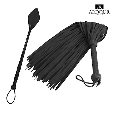 $34.99 • Buy Real Cowhide Leather Pair Of Flogger & Ridding Cop 100 TAILS Cow Hide Leather