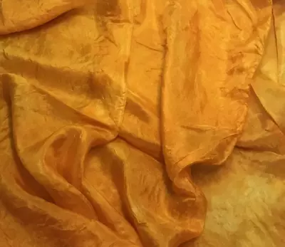 Hand Dyed POPPY ORANGE China Silk HABOTAI Fabric • $11.99