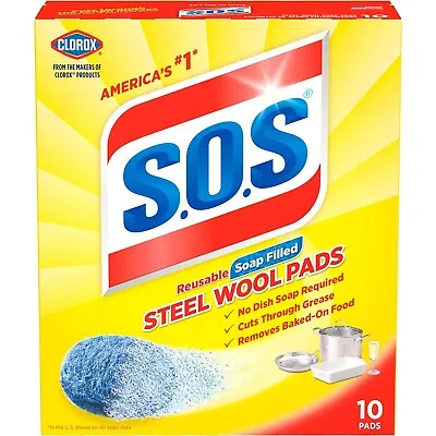 S.O.S-10002  Steel Wool Soap Pads 10 Ct • $5.49