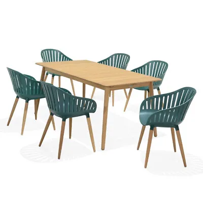 $1640 • Buy Marina Outdoor Recycled Plastic 6 Seater Rectangle Timber Dining Setting | Patio