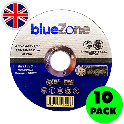 10 X ULTRA THIN METAL CUTTING / SLITTING DISCS 115mm 4.5 INCH FOR ANGLE GRINDER • £6.49