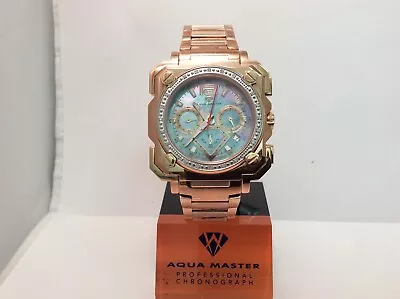 Men Aqua Master Jojo Jojino Joe Rodeo Rose Metal Band 45mm Diamond Watch W#355 • $207