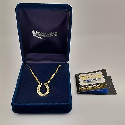 Montana Silversmiths Horseshoe Necklace With Box 2007 #NC62G • $22