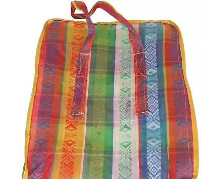 Teboplas Mexican Mesh Tote Purse Colorful Striped Bright Cheerful Shopping Bag • $14.99