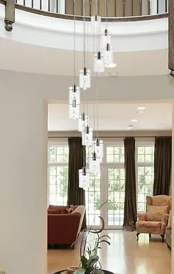 Modern Led Foyer Entry Dining Room Crystal Pendant Chandelier Lighting Fixture • $2288.16