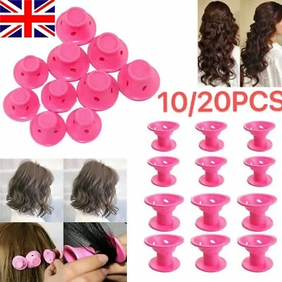 £3.29 • Buy 10/20PCS No Heat Silicone Magic Hair Curlers Rollers Care Clips UK STOCK