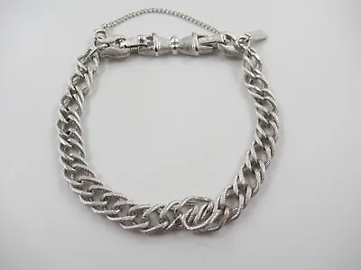 Signed Monet Vintage Silver Tone Chain Bracelet Charm Bracelet With Extender • $19