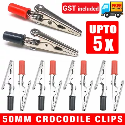 Alligator Clips 50mm Electrical Testing Crocodile Clip Probe Sets 5A • $4.74