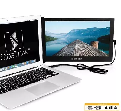 SideTrak Attachable Portable Monitor For Laptop 12.5  1080p ST12BLA NEW SEALED • $114