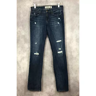 Pink Victoria's Secret Jeans Straight Leg Distressed Medium Wash Size 4L • $16.99