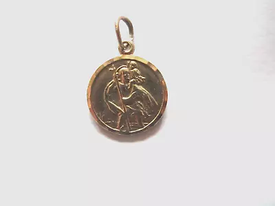 9ct Gold Charm Bracelet /pendant.  Saint Christopher   1.6 Gram • £0.99