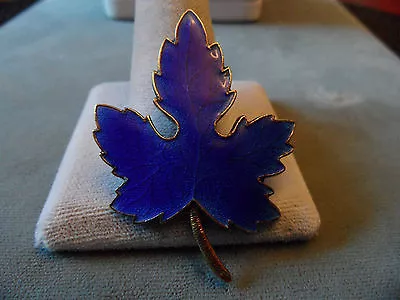 Vintage Enamel Maple Leaf Metal Pin Blue Color Very Unique And Beautiful • $21.60