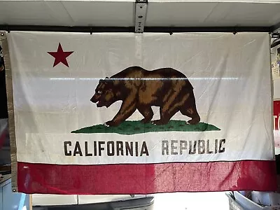 4 X 7 Vintage California Republic State Bear Cotton Flag USA • $250