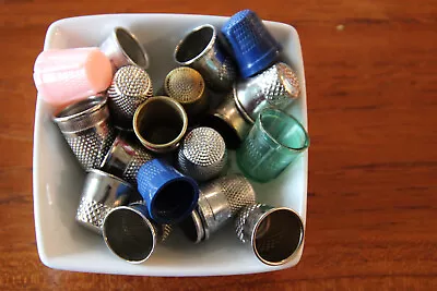 Lot Of Vintage Sewing Thimbles  (22) • $15.87