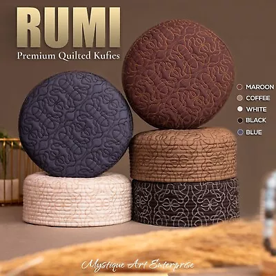 100% Premium Quality Fleece Fabric Prayer Cap Rumi Koofi Kufi CapNamaz Topi Hat • $18.99