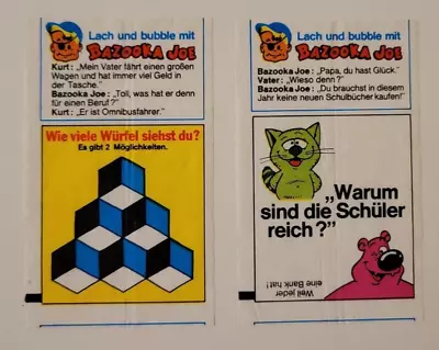 1970's BAZOOKA JOE German BUBBLE GUM WRAPPER COMICS Vintage CANDY Wax Card *RARE • $6.99