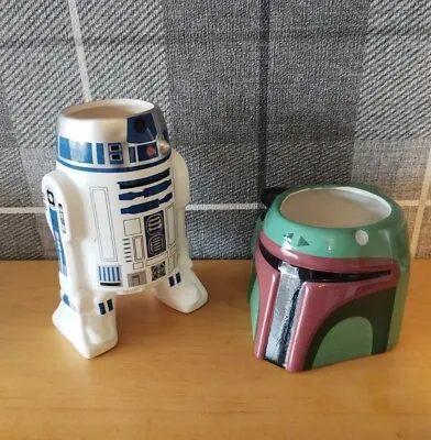 2 Star Wars Collectible Mugs Cups R2D2 Boba Fett • £9.99