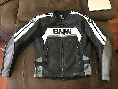 BMW Men Motorcycle Cowhide Leather Jacket Motorbike Racing Armour Protected   • $169.99