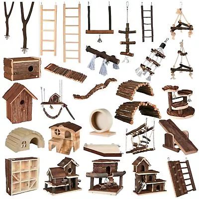 £5.99 • Buy Pet Ting Natural Small Animal Toys Accessories Wooden Treat Mouse Hamster Rat